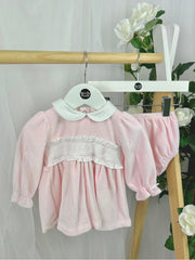 Deolinda Girl 'Magic' Pink Polka Dot Dress & Bloomers (3M-12M)