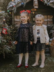 Mayoral Junior Girl Navy Tulle Floral Dress (3Y-8Y)