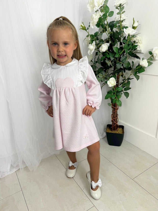 Deolinda Girls Pink Heart Dress (3M-4Y)