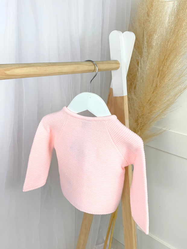 Pink pom pom cardigan best sale