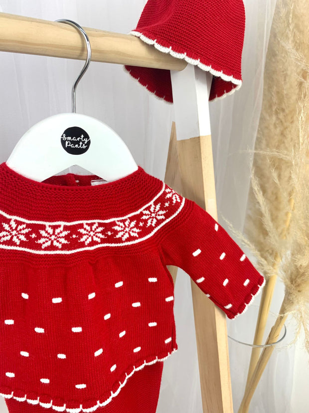 Baby Red Festive 3 Piece Outfit Set