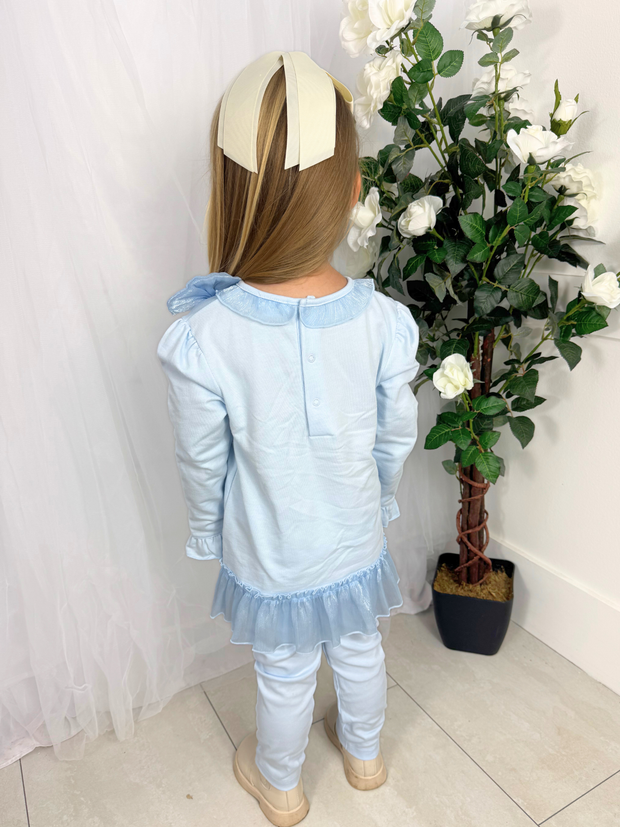 Mintini Girls Blue Diamante Legging Set (12M - 5Y)