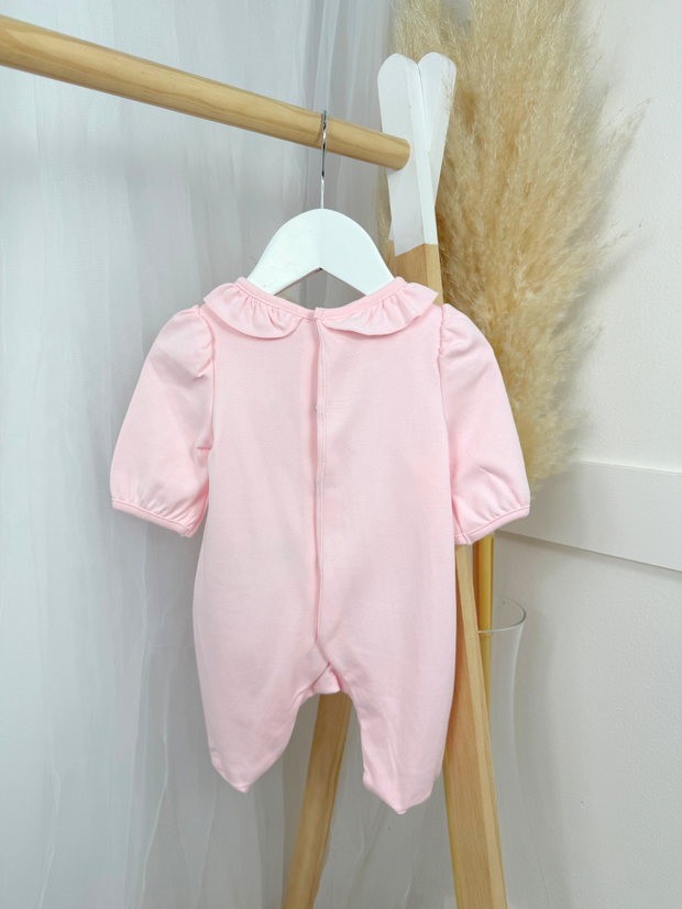 Mintini Baby Girl Pink Heart Babygrow (1M - 6M)