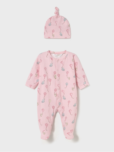 Mayoral Baby Girl Pink Kite Babygrow & Hat