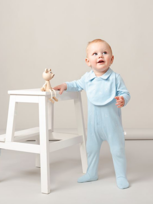 Caramelo Kids Blue Star Babygrow & Bib