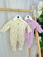 Name It Baby Girl 2 Pack Babygrows - Balloon & Polkadot