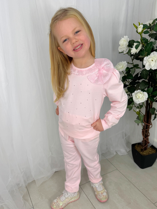 Mintini Girls Pink Diamante Tracksuit (12M - 5Y)
