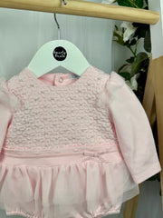 Mintini Baby Girl Pink Pearl Romper (3M - 12M)