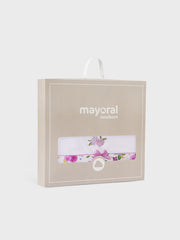 Mayoral White & Purple Floral Blanket