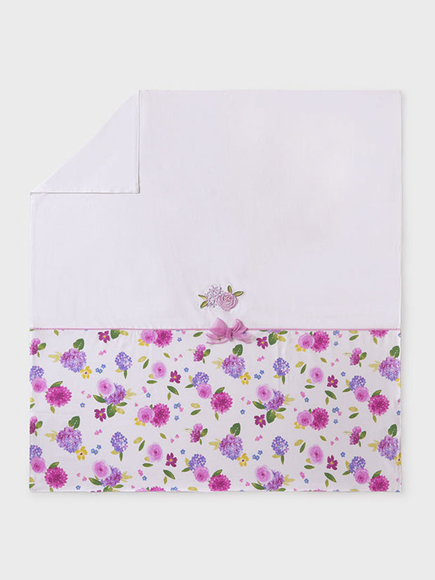 Mayoral White & Purple Floral Blanket