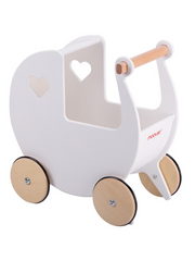 Moover Wooden Dolls Pram - White