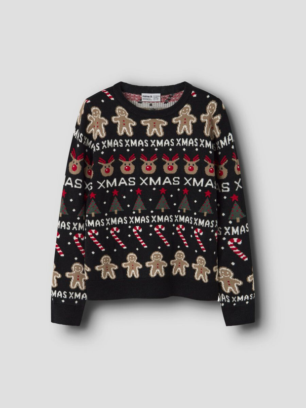 Name It Black Knitted Christmas Jumper (9M- 5Y)