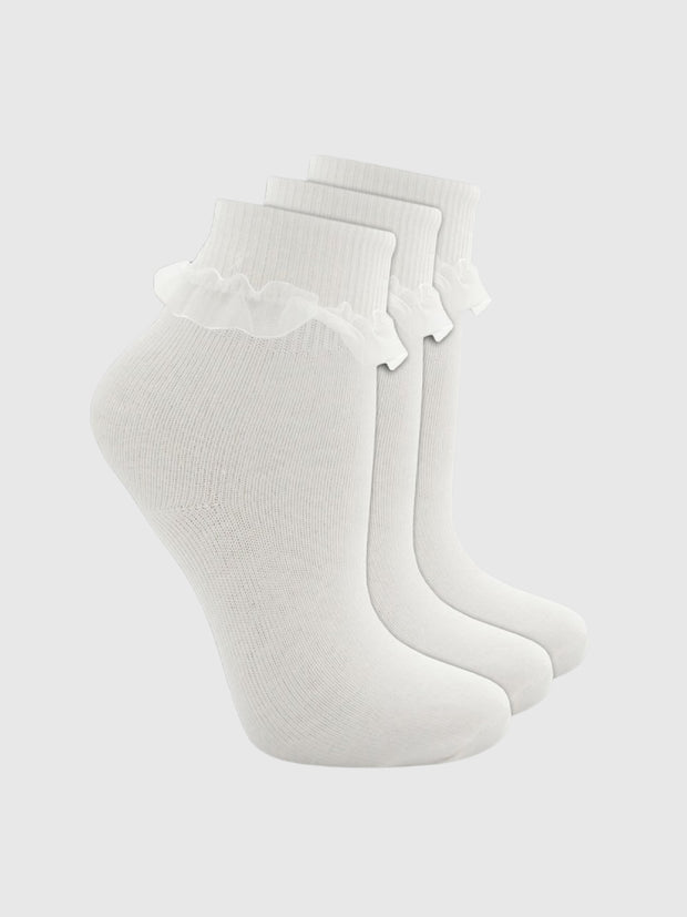 3-Pack Frilly Socks - 2 Colours