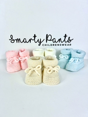 Tie Up Knitted Baby Booties