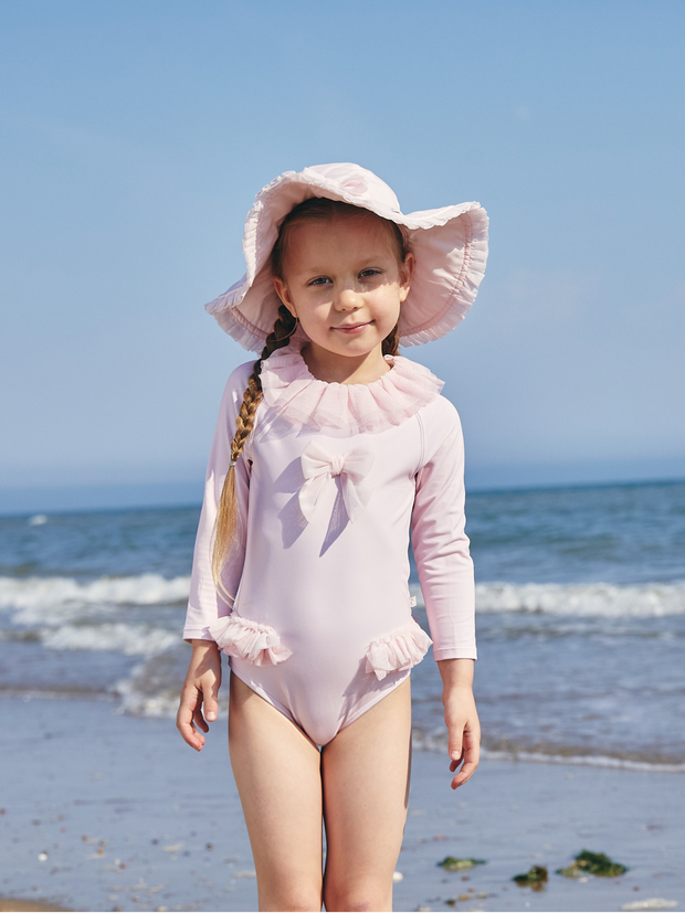 Caramelo Kids Long Sleeve Tulle Frill Swimsuit