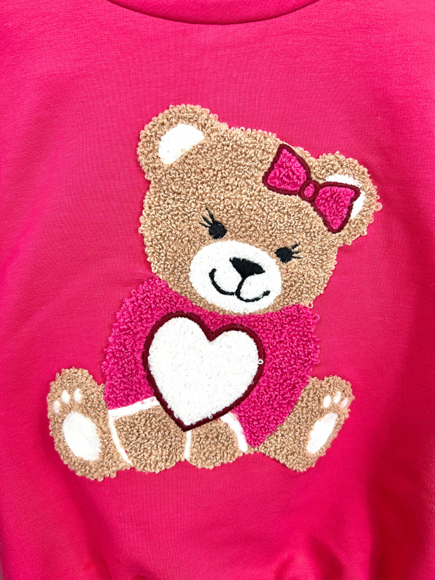 iDO Toddler Girl Pink Teddy Tracksuit