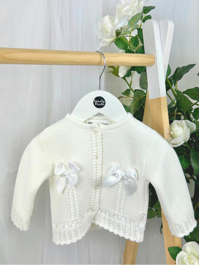 Baby Girls White Bow Cardigan (3M-24M)