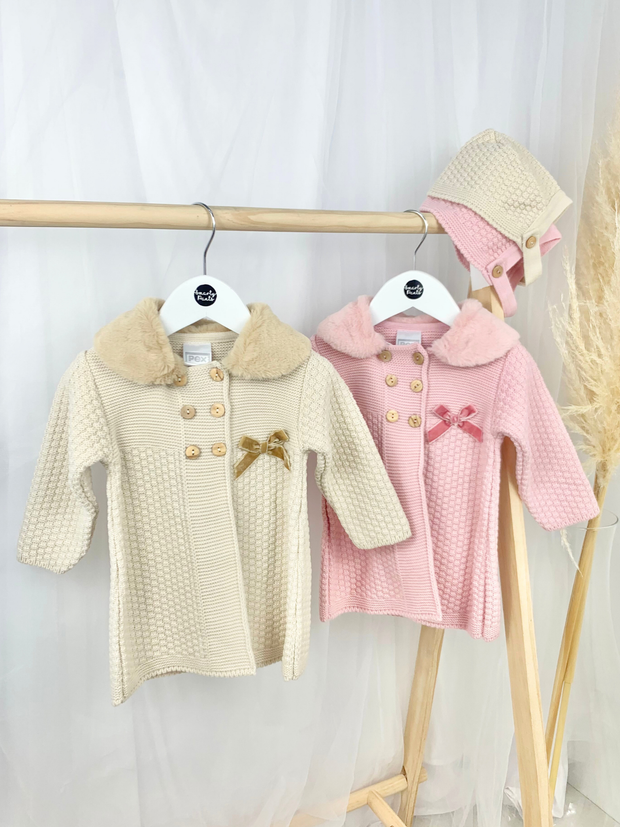 Baby Girl Jacket & Bonnet Set - 2 Colours