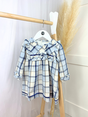 Mintini Toddler Girl Blue Check Dress