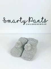 Knitted Pom Pom Booties - 4 Colours