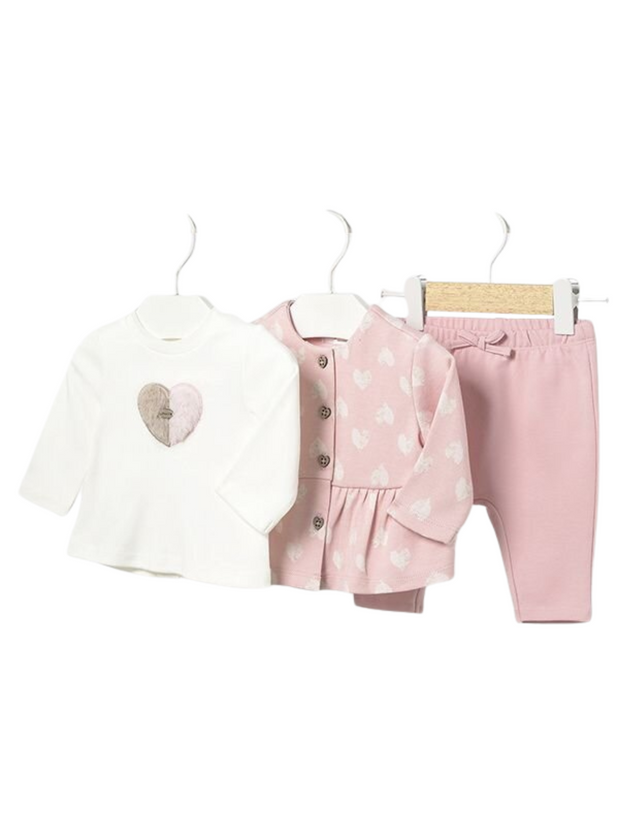 Mayoral Baby Girl 3-Piece Heart Outfit Set