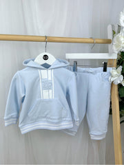 Tutto Piccolo Toddler Boys Blue Striped Outfit Set (12M-3Y)