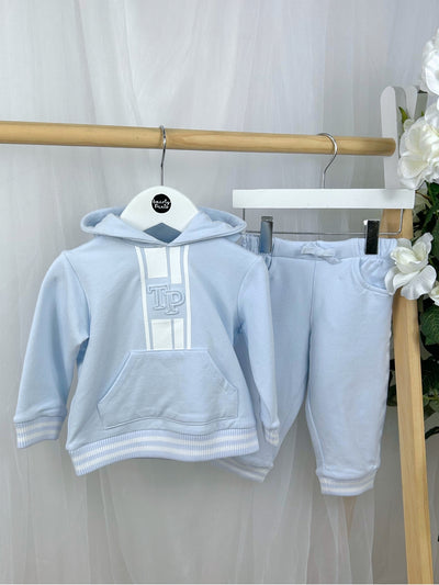 Tutto Piccolo Toddler Boys Blue Striped Outfit Set (12M-3Y)