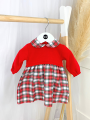 Baby Girls Red & Tartan Dress