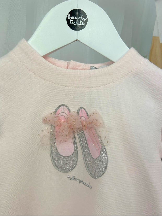 Tutto Piccolo Toddler Girl Pink Sparkly Dress & Tights (12M-4Y)