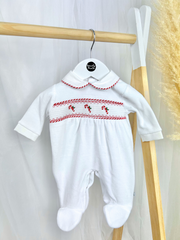 White Candycane Babygrow