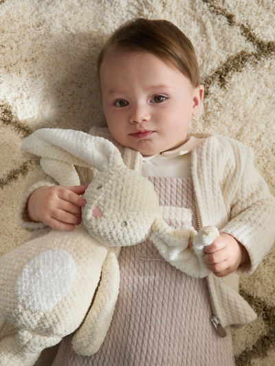 Mayoral Baby Beige Dungaree Babygrow & Cream Cardigan Set