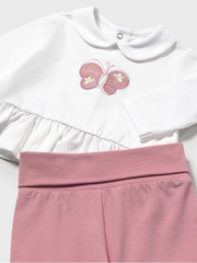 Mayoral Baby Girl Pink & White Butterfly Set