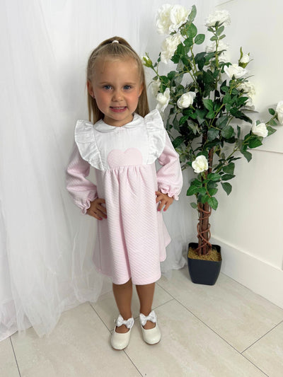 Deolinda Girls Pink Heart Dress (3M-4Y)