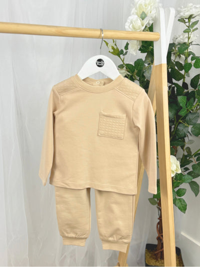 Mintini Boys Beige Jumper & Joggers Set (12M-5Y)