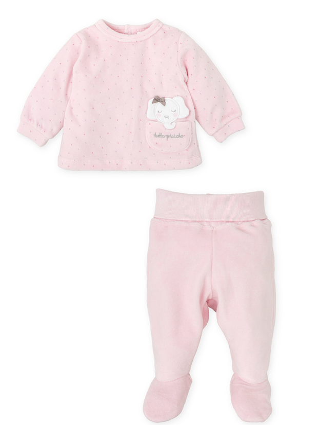 Tutto Piccolo Baby Girl Elephant Two Piece Set