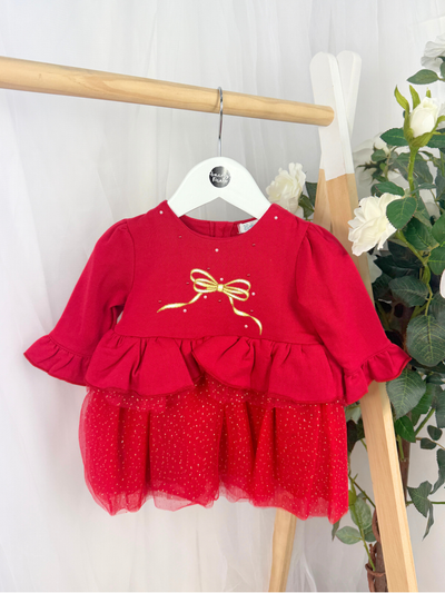 Mintini Girls Red Tulle Dress (3M - 24M)