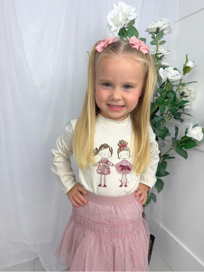 Mayoral Toddler Girl '2 Girls' In Red Long Sleeve Top (12M-4Y)