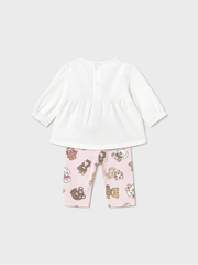 Mayoral Baby Girl 2 Pack Teddy Legging Set - Pink