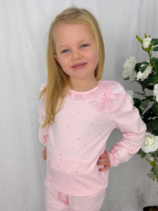 Mintini Girls Pink Diamante Tracksuit (12M - 5Y)