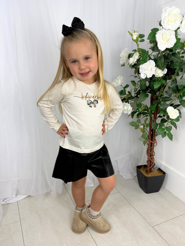 Mayoral Junior Girl Black Pleated Shorts (3Y-8Y)