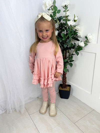 Girls 'Mae' Frilly Legging Set (18M - 8Y) - Pink