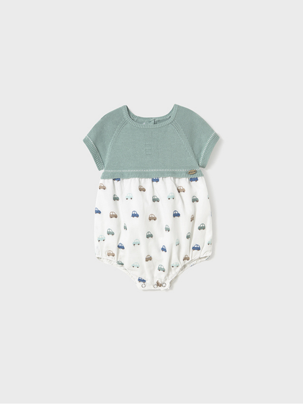 Mayoral Baby Boy Mint Car Romper