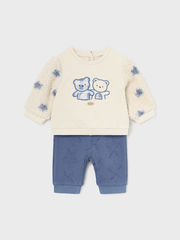 Mayoral Baby Boy 2 Pack Teddy Outfit Sets - Blue/Cream