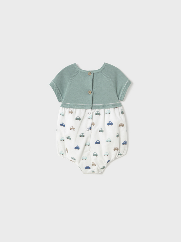 Mayoral Baby Boy Mint Car Romper