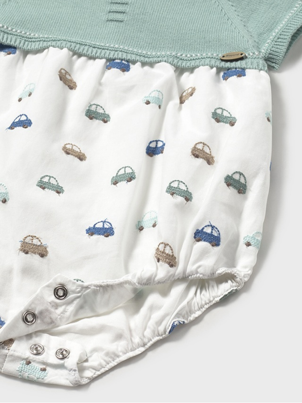 Mayoral Baby Boy Mint Car Romper