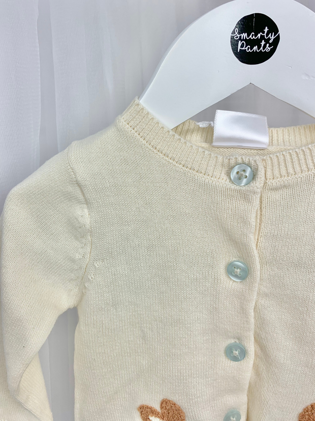 Baby Girl Cream Cardigan Knitted Outfit Set