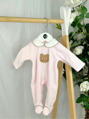 Deolinda Girls Pink Bear Babygrow (0M-9M)