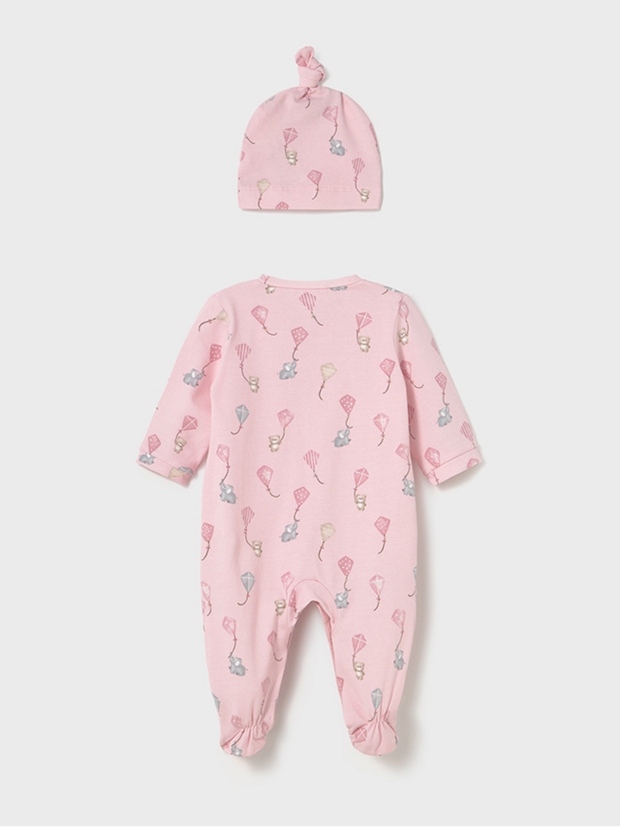 Mayoral Baby Girl Pink Kite Babygrow & Hat