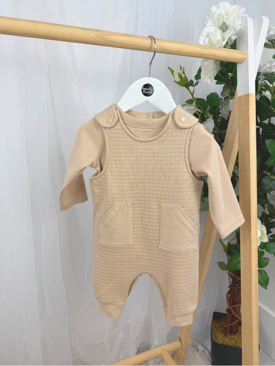 Mintini Boys Beige Top & Dungaree (3M-2Y)