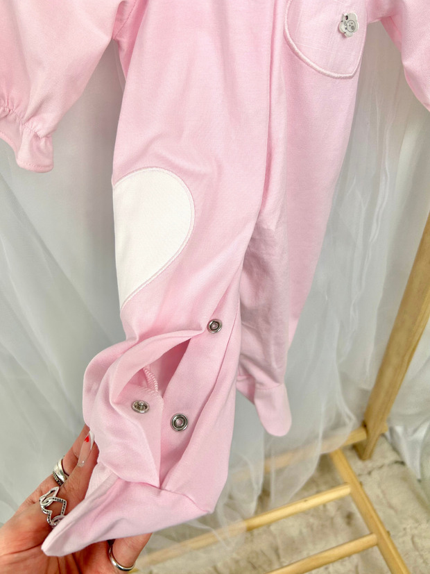 Deolinda 'Lina' Pink Heart Babygrow